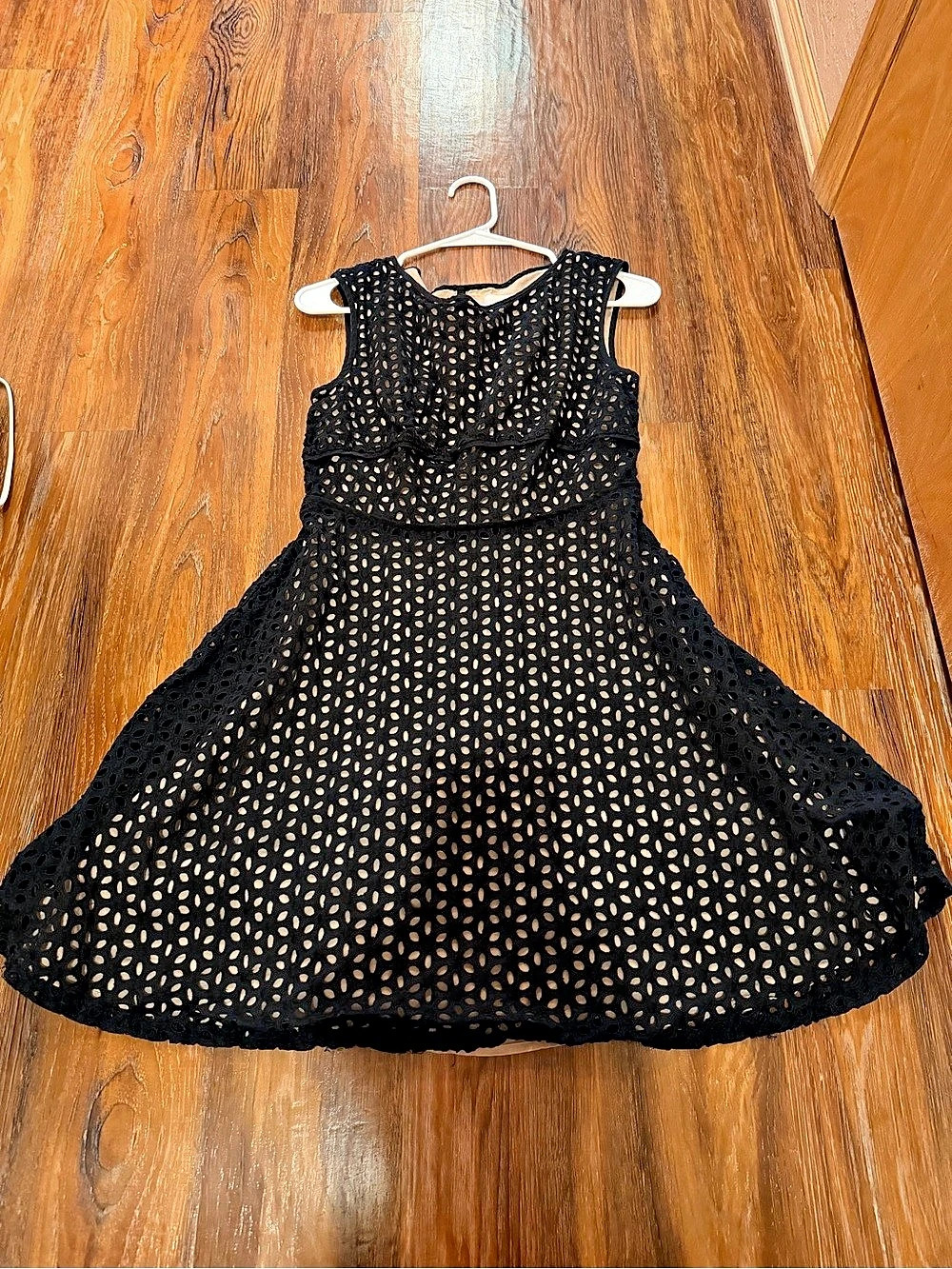 LOFT Black Geometric Mini Dress Like New